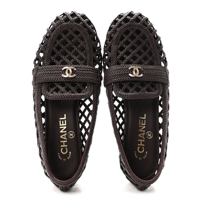 Chanel Braided Lambskin CC Mocassin Loafers 39 Burgundy 2 of 8