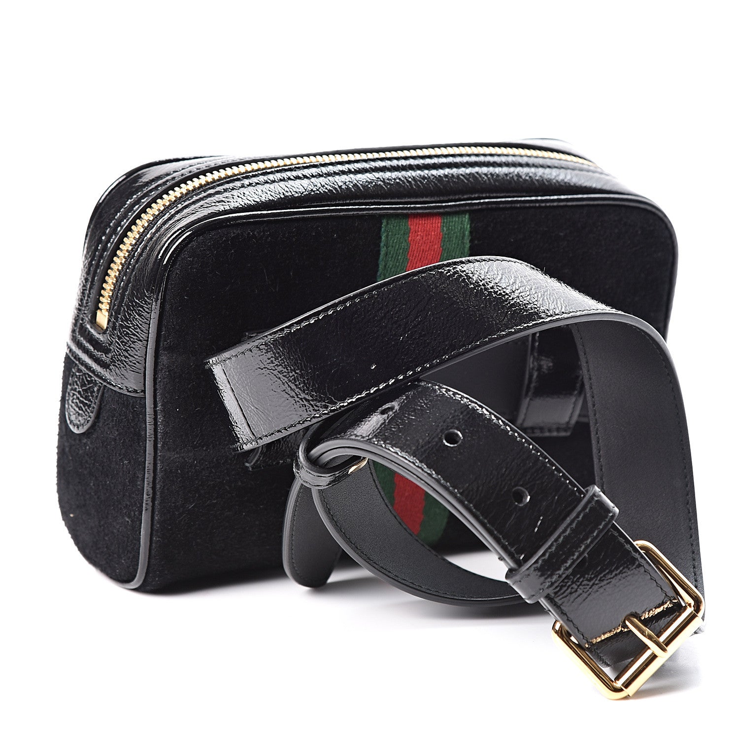 Gucci Suede Small Ophidia Belt Bag 85 34 Black 2 of 10