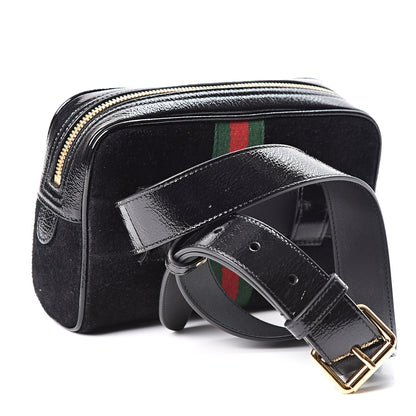 Gucci Suede Small Ophidia Belt Bag 85 34 Black 2 of 10