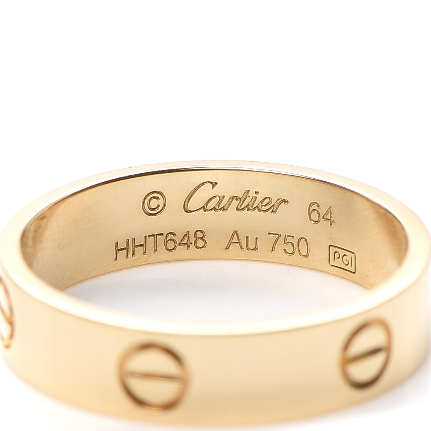 18K Yellow Gold 3.5mm LOVE Wedding Band Ring 64 10.75