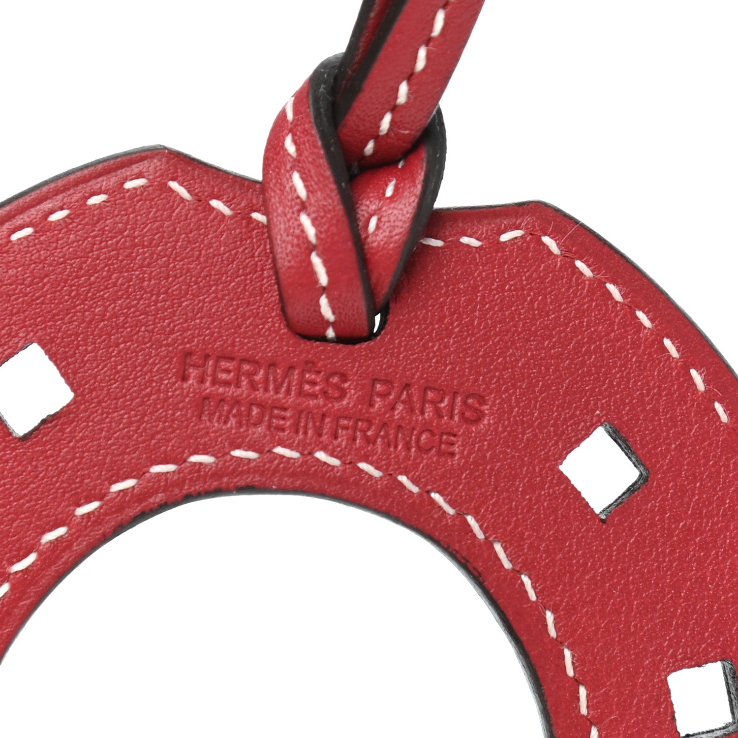 Hermes Swift Paddock Horseshoe Bag Charm Rouge Grenat 3 of 4