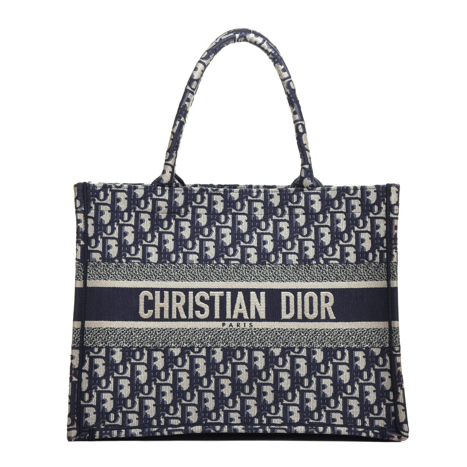 Christian Dior Oblique Medium Book Tote Blue Multicolor 1 of 9