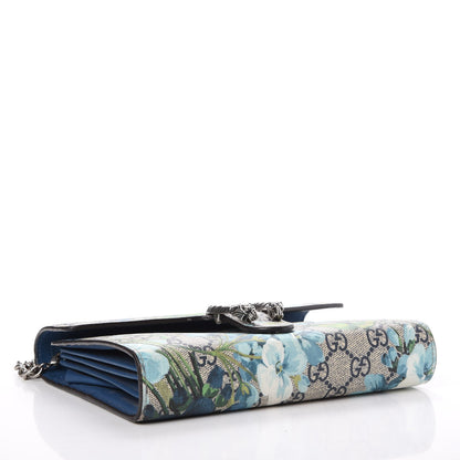 Gucci GG Supreme Monogram Blooms Mini Dionysus Chain Wallet Beige Blue Navy Vintage Blue 4 of 8