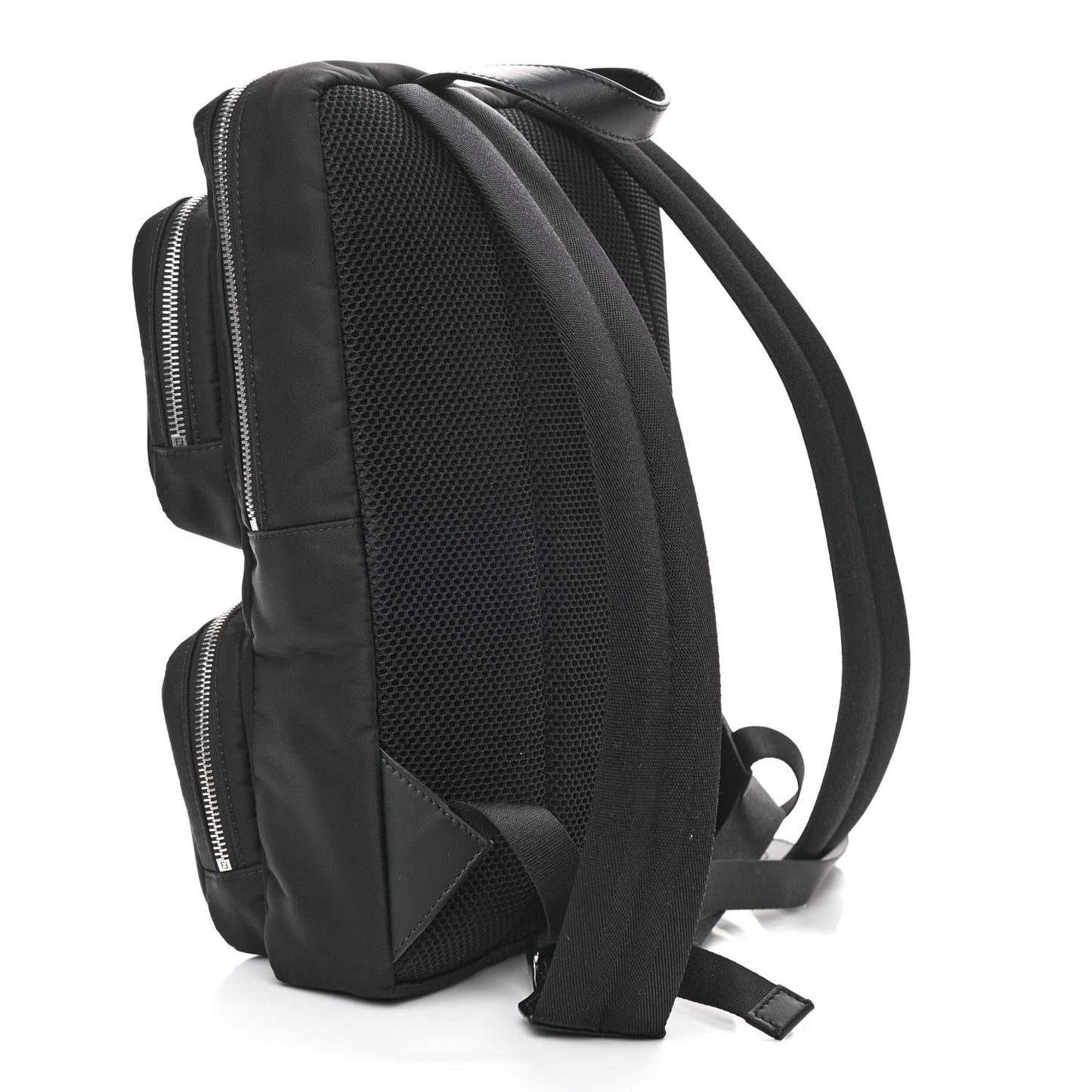 Nylon Glazed Fabric FF 1974 Diagonal Panelled Backpack Tobacco Moresco Black
