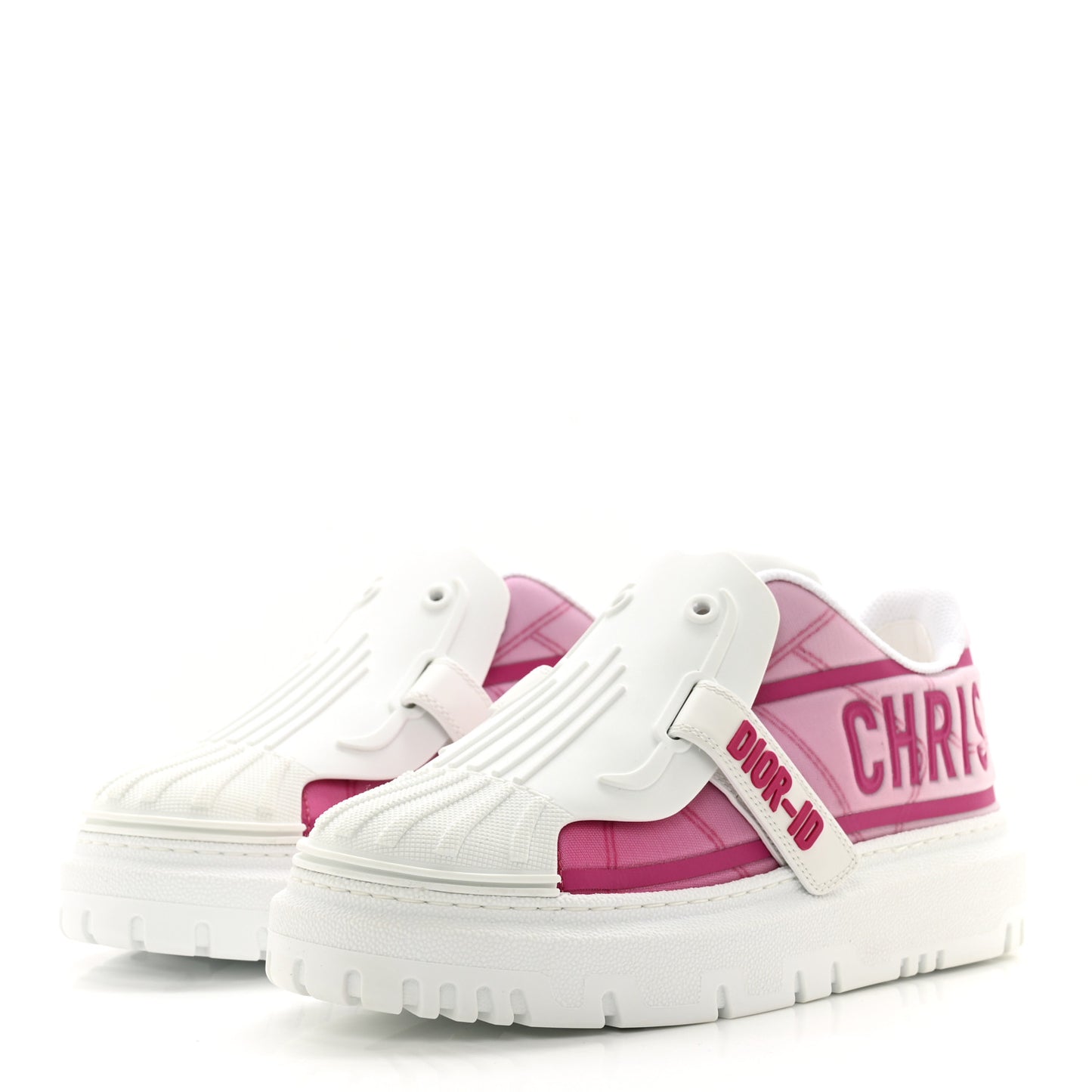 Reflective Fabric Shaded Dior-ID Platform Sneakers 35 Raspberry