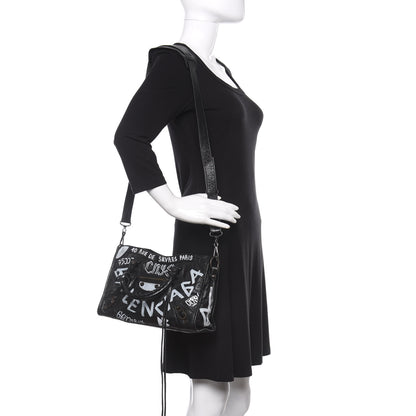 Balenciaga Agneau Classic Hardware Graffiti All Over S City Black 2 of 12