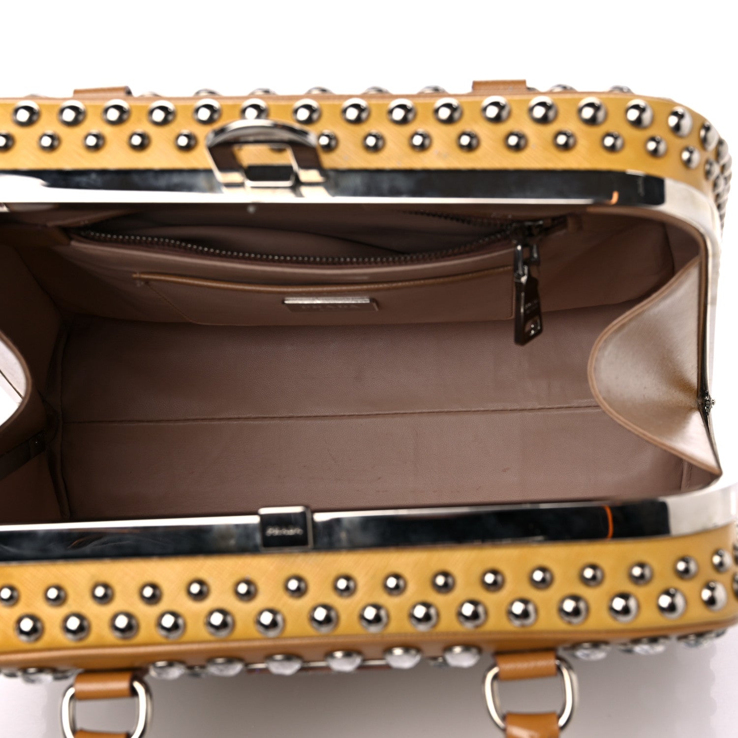 Prada Saffiano Vernice Crystal Bag Cammeo 5 of 16
