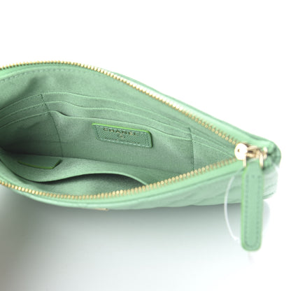 Chanel Caviar Quilted Small Cosmetic Case Light Green 5 of 11