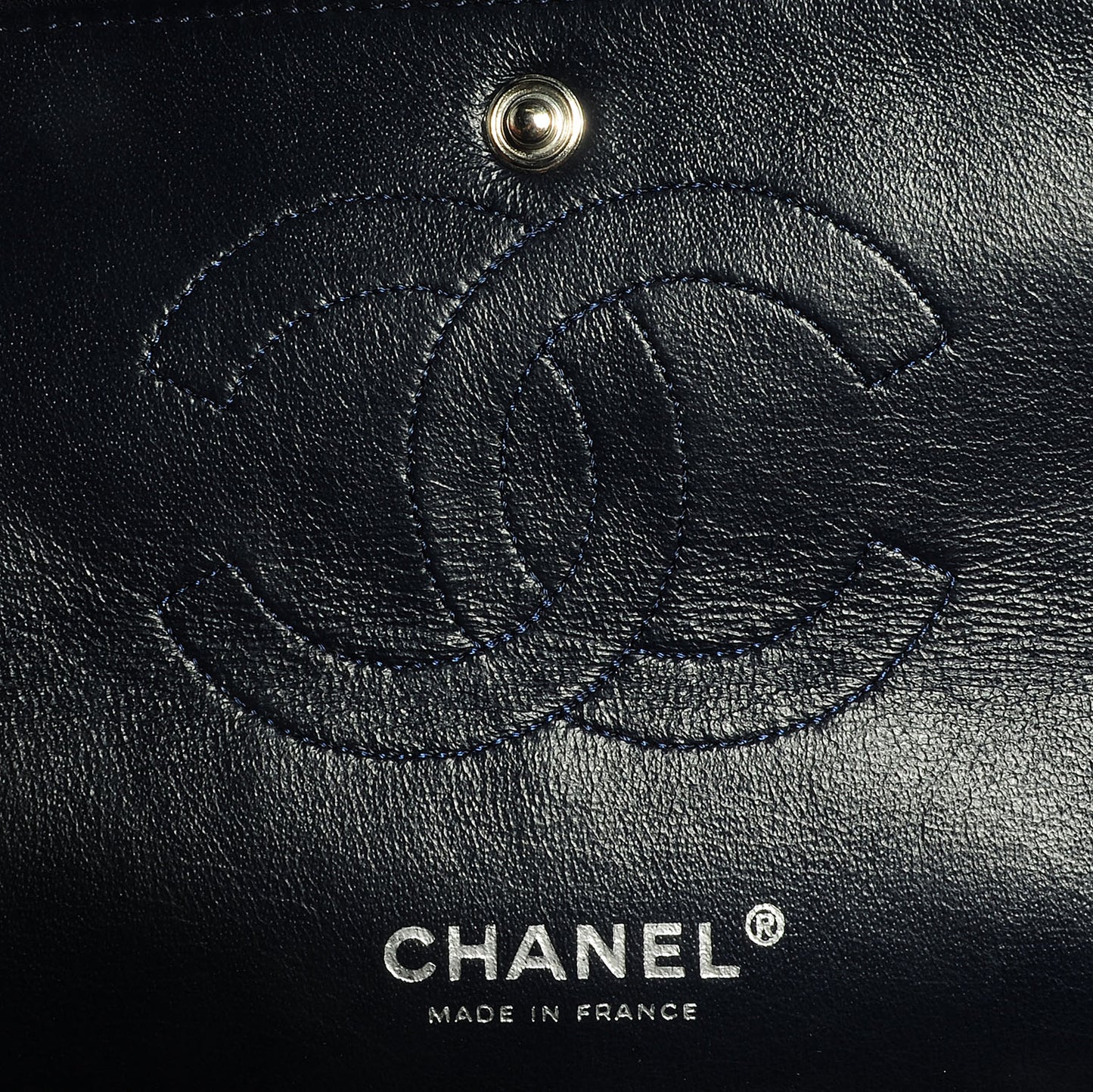 Lambskin Medium Double Flap Navy