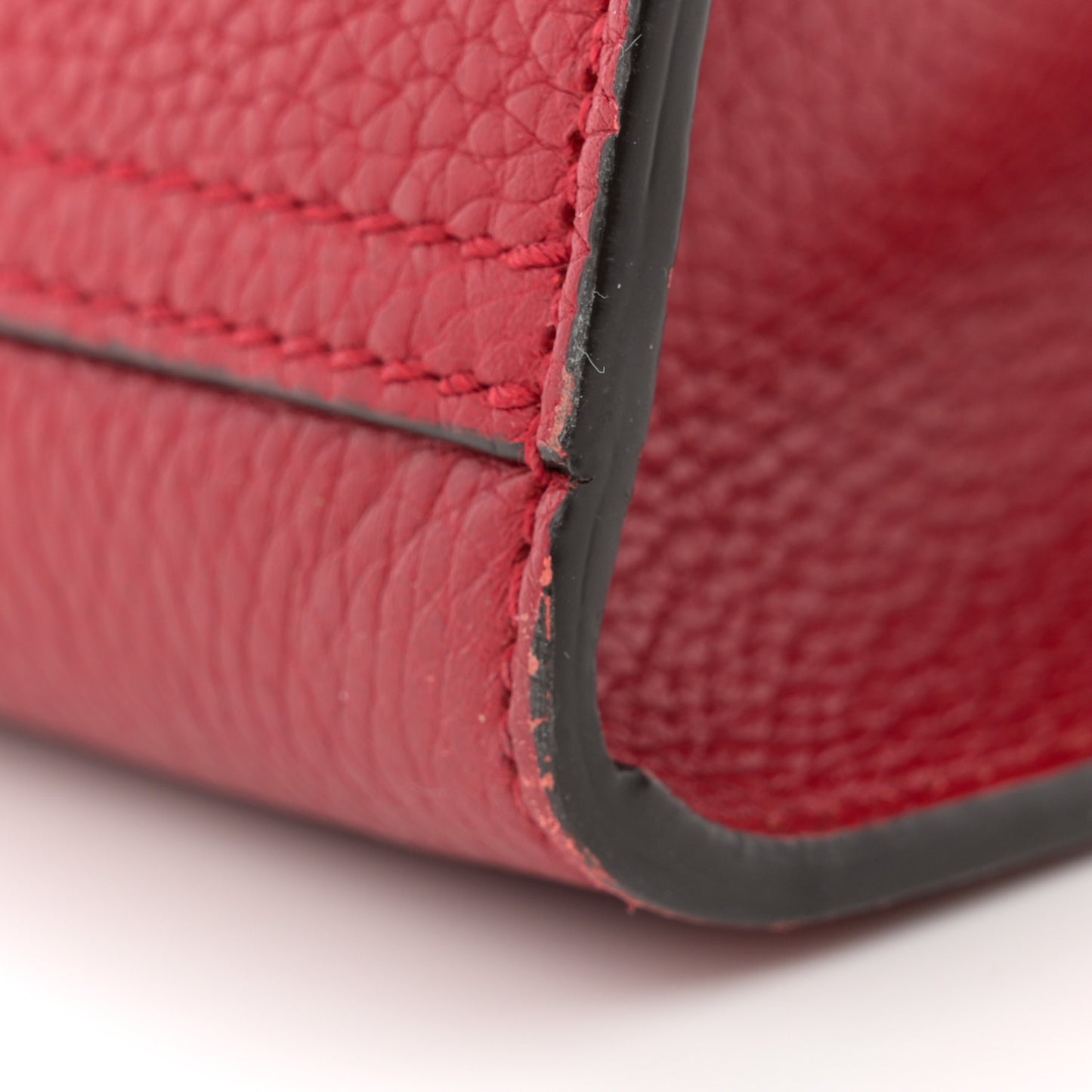 Calfskin Small GG Marmont Top Handle Bag Vulcanic Red