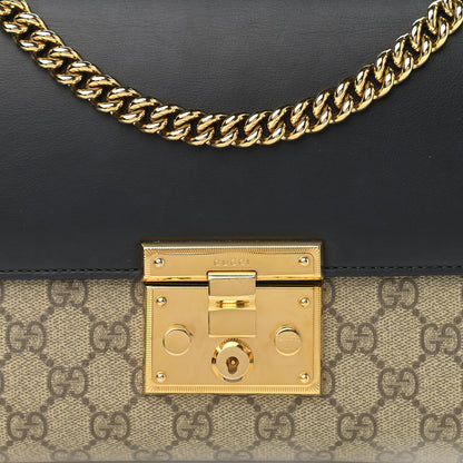 Gucci GG Supreme Monogram Calfskin Medium Padlock Shoulder Bag Beige Black Cuir 8 of 11