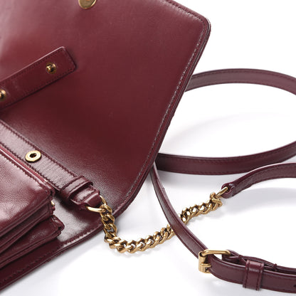 Saint Laurent Lambskin Diamond Quilted Angie Chain Bag Burgundy 10 of 13