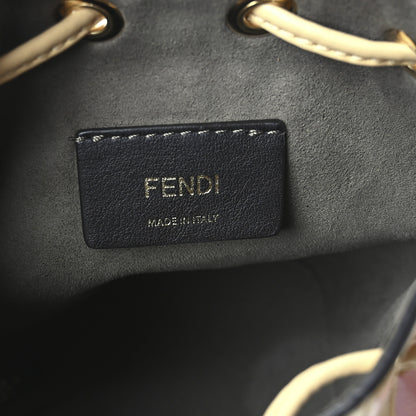 Fendi Vitello Liberty F is Fendi Bi-Color FF 1974 Embossed Mini Mon Tresor Bucket Bag Savana Lollypop 6 of 10