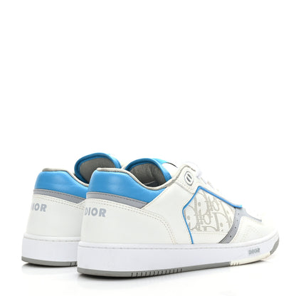 Christian Dior Smooth Calfskin Oblique Galaxy Perforated Mens B27 Low Top Sneakers 40 Beige Blue 4 of 8