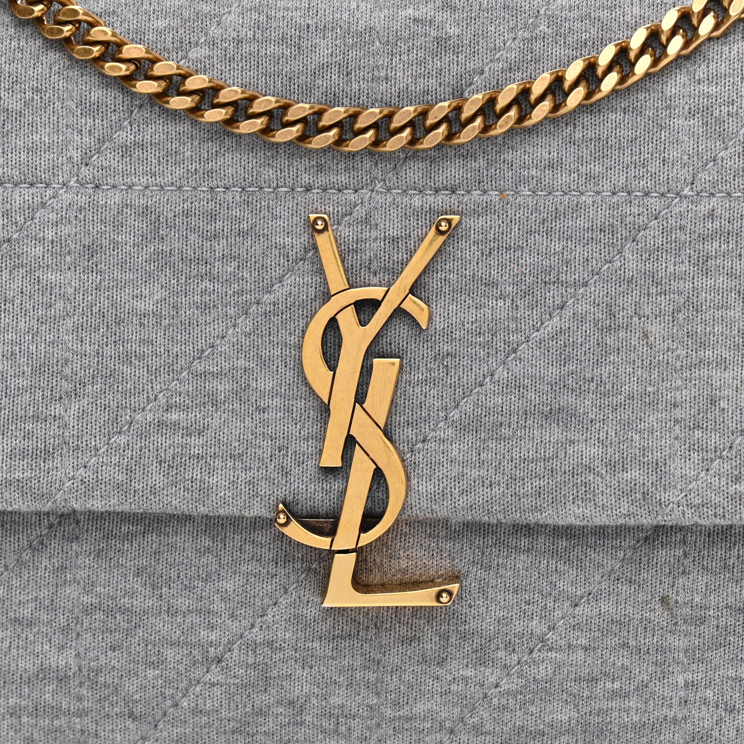Saint Laurent Jersey Wool Patchwork Monogram Medium Jamie Grey 7 of 9