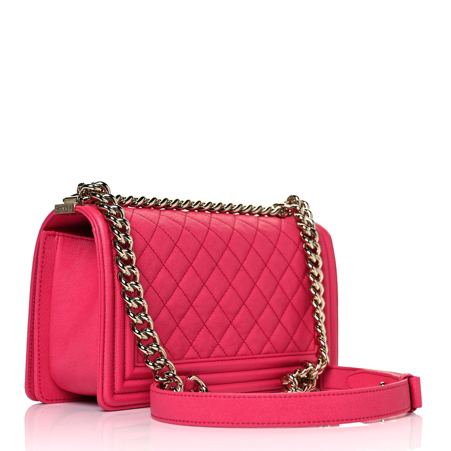 Chanel Caviar Quilted Medium Boy Flap Fuchsia 3 of 9