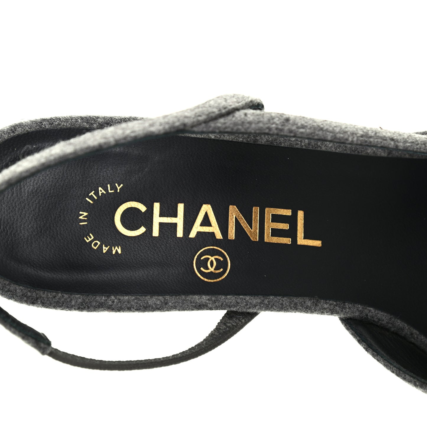 Wool Cap Toe CC Slingback Pumps 37.5 Black Dark Grey
