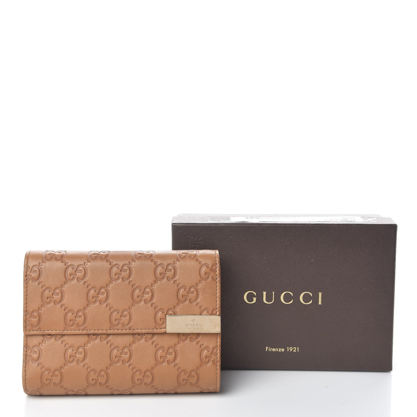 Guccissima Signature Dice Compact Trademark Wallet New Banana