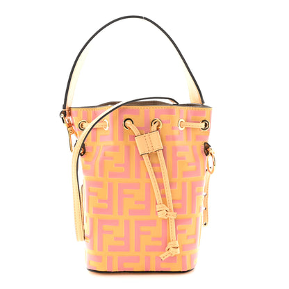 Fendi Vitello Liberty F is Fendi Bi-Color FF 1974 Embossed Mini Mon Tresor Bucket Bag Savana Lollypop 1 of 10