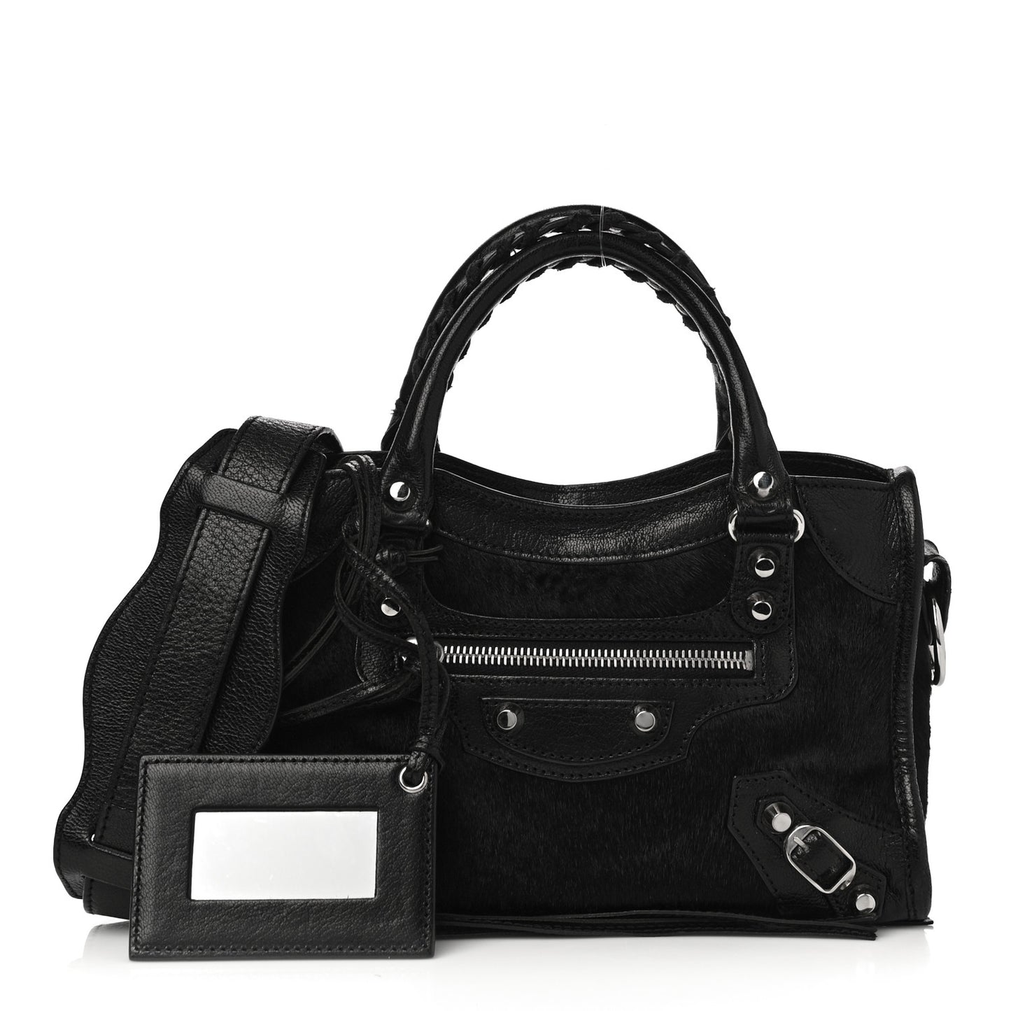 Pony Hair Silver Classic Hardware Mini City Black