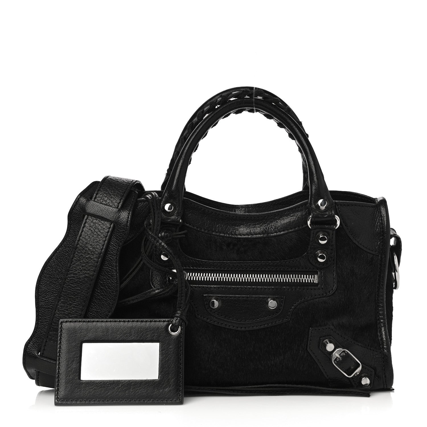 Balenciaga Pony Hair Silver Classic Hardware Mini City Black 1 of 15