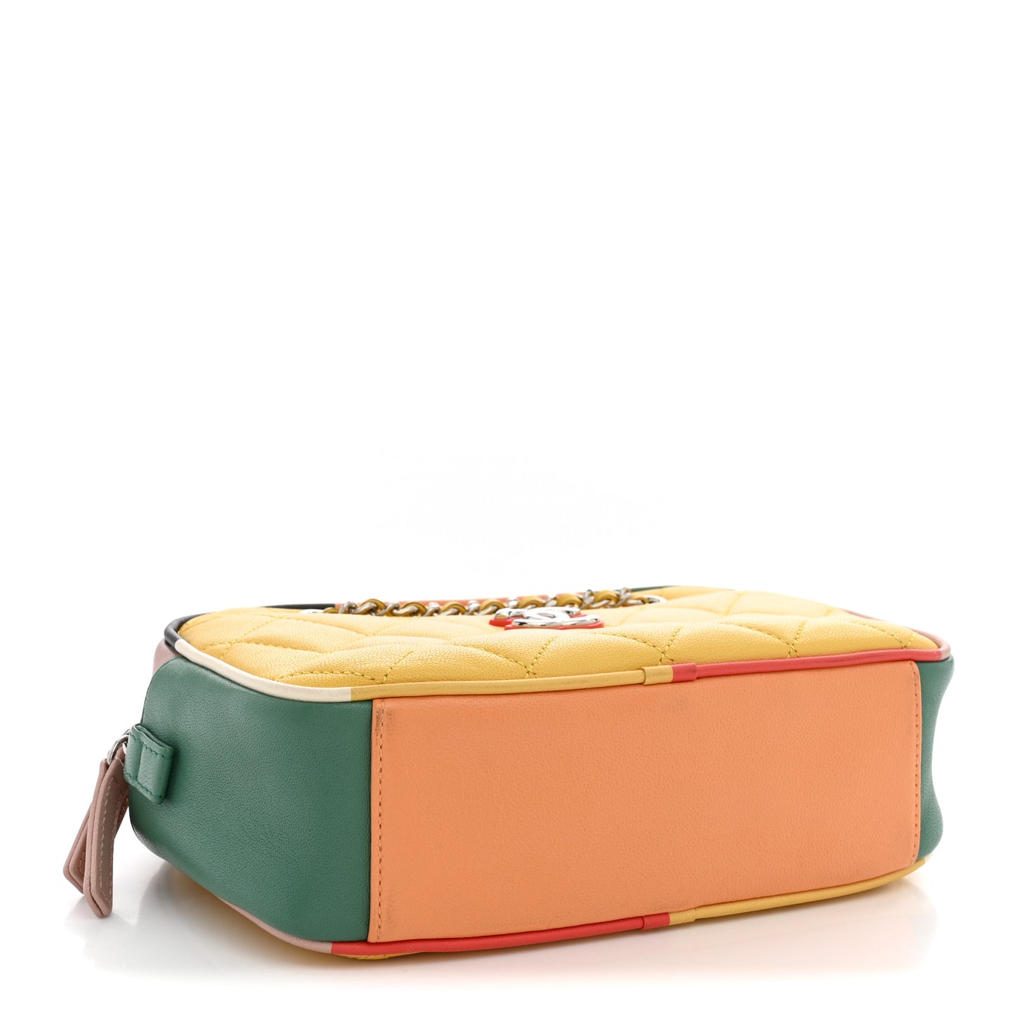 Calfskin Quilted Cuba Camera Bag Yellow Multicolor