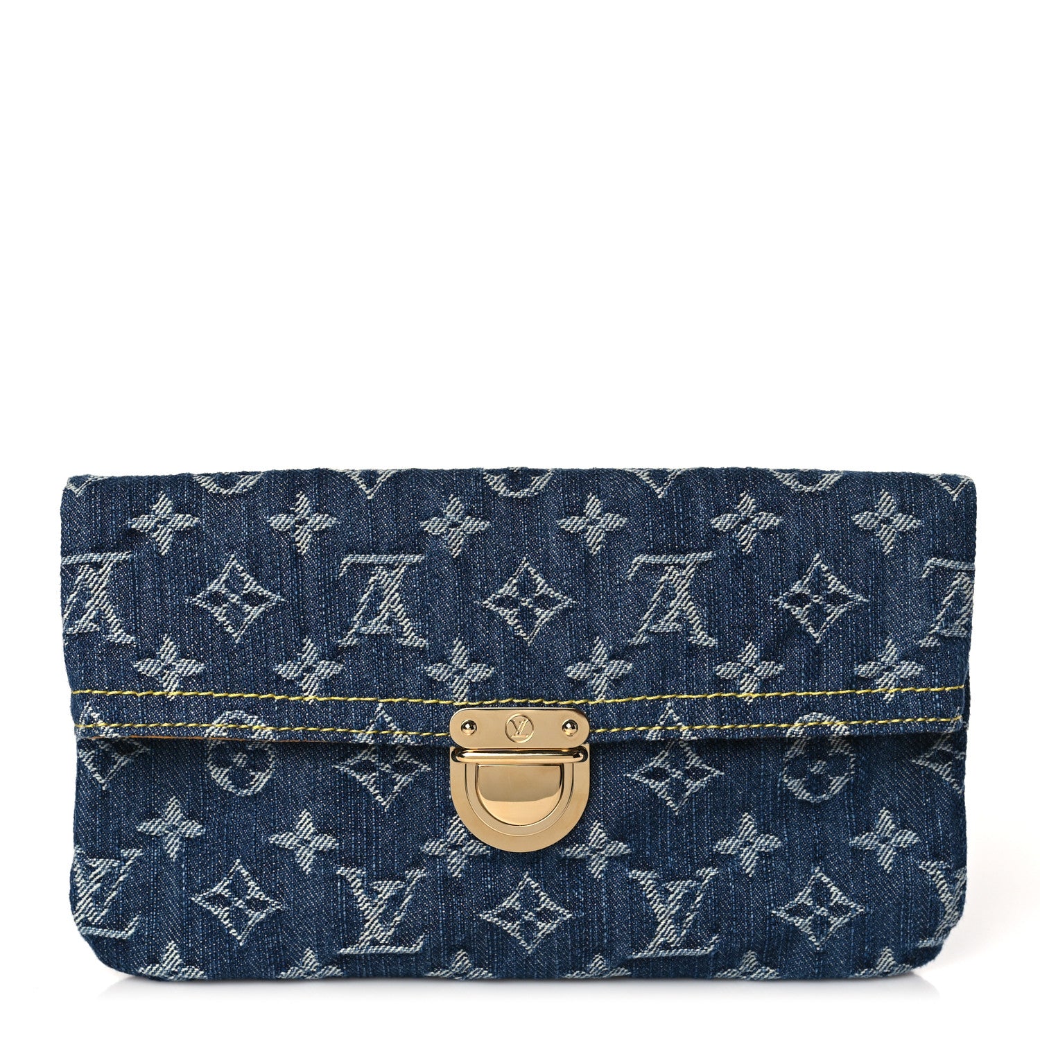 Louis Vuitton Monogram Denim Pochette Plat Clutch Blue 1 of 6