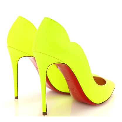 Christian Louboutin Calfskin Hot Chick 100 Pumps 35 Fluo Yellow 5 of 8