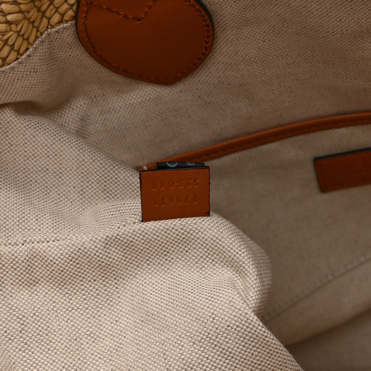 Gucci Raffia Woven Logo Patch Medium Tote Bag Natural Brown Multicolor 7 of 10