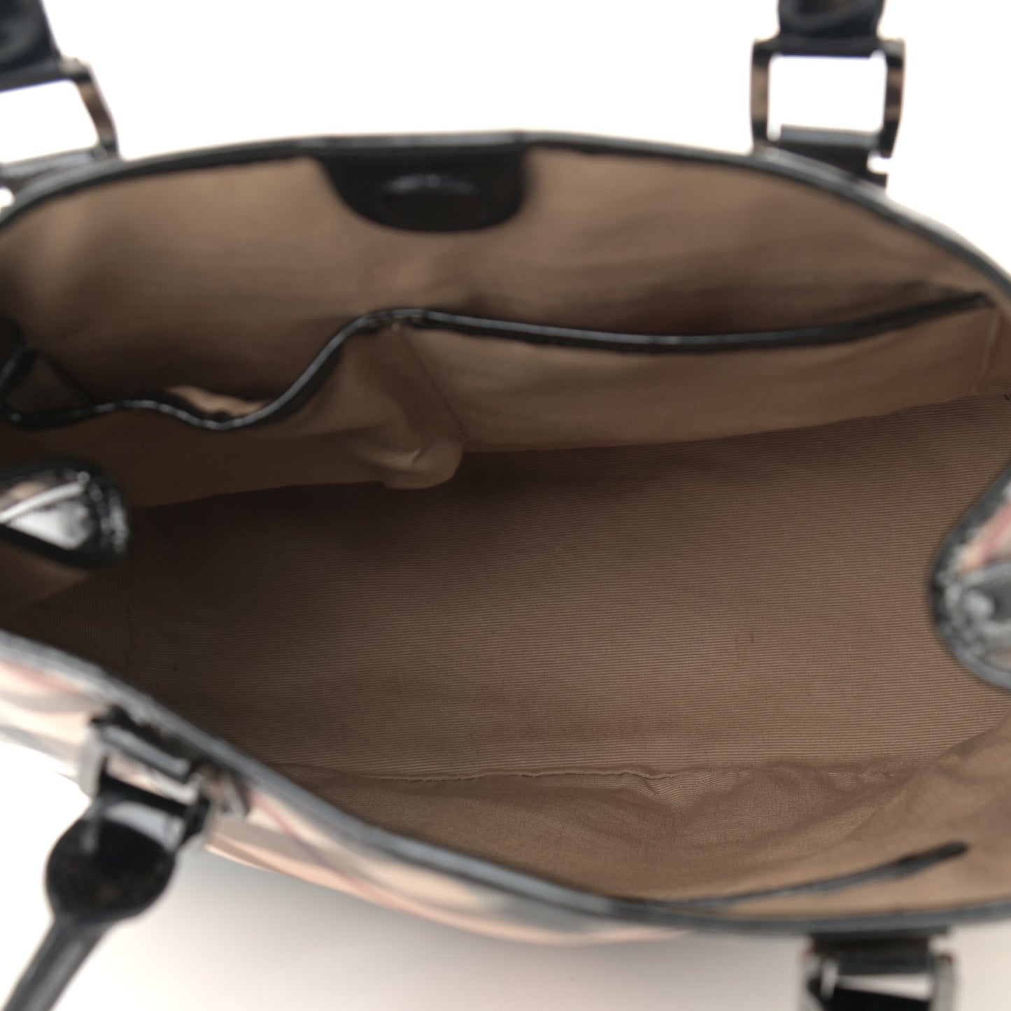 Patent Supernova Check Tote Black