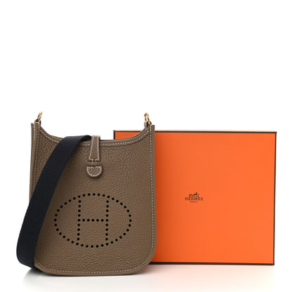 Hermes Taurillon Clemence Amazone Evelyne TPM Etoupe Bleu Indigo 11 of 11