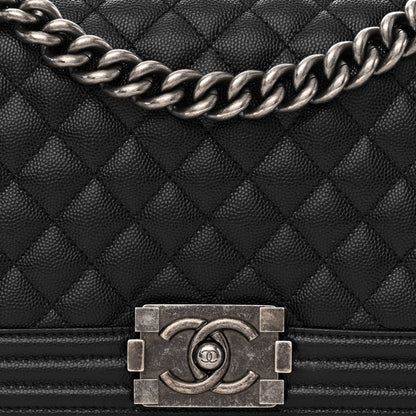 Chanel Caviar Quilted Medium Boy Flap Black 8 of 12