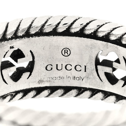 Gucci Sterling Silver Interlocking G Flower Ring 54 7 4 of 6