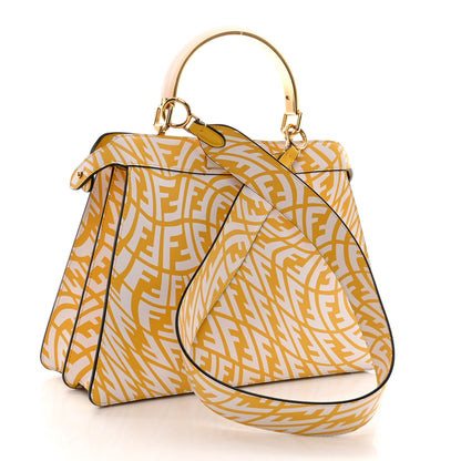 Fendi X SARAH COLEMAN Vitello Liberty Shiny Nappa Plexiglass FF Vertigo Medium Peekaboo I SEE U Satchel Mimosa White 3 of 9