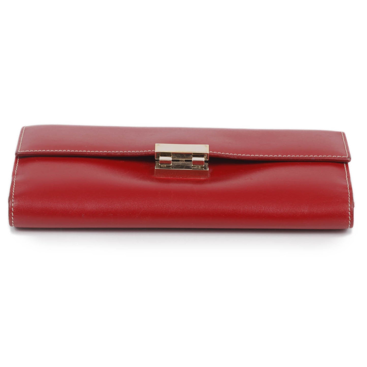 Leather Continental Wallet Red
