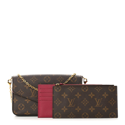 Louis Vuitton Monogram Pochette Felicie Chain Wallet Fuchsia 1 of 19