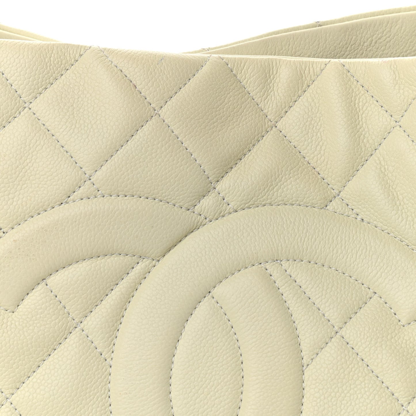 Caviar Quilted Expandable Zip Shoulder Bag White