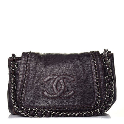 Chanel Metallic Deerskin Luxe Ligne Flap Black 2 of 34