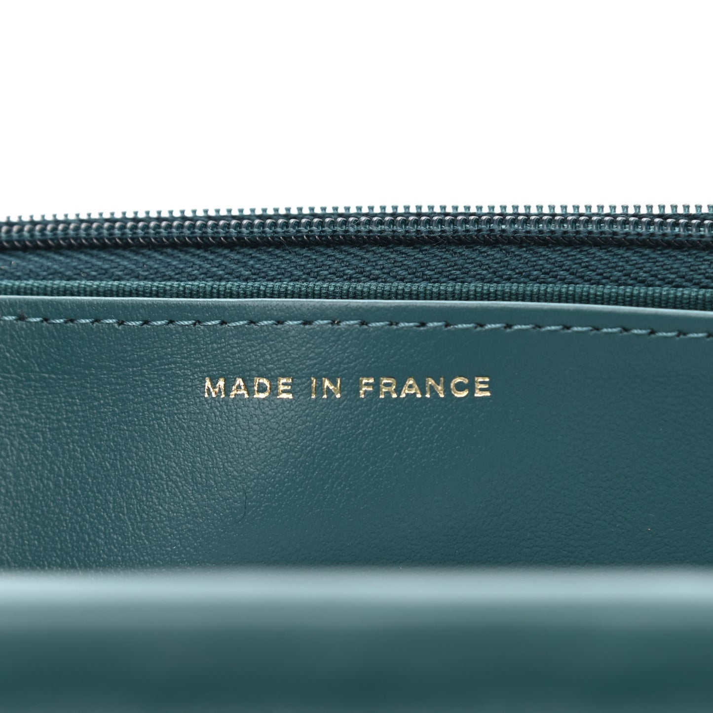 Shaded Patent Calfskin Quilted Wallet On Chain WOC Green Blue