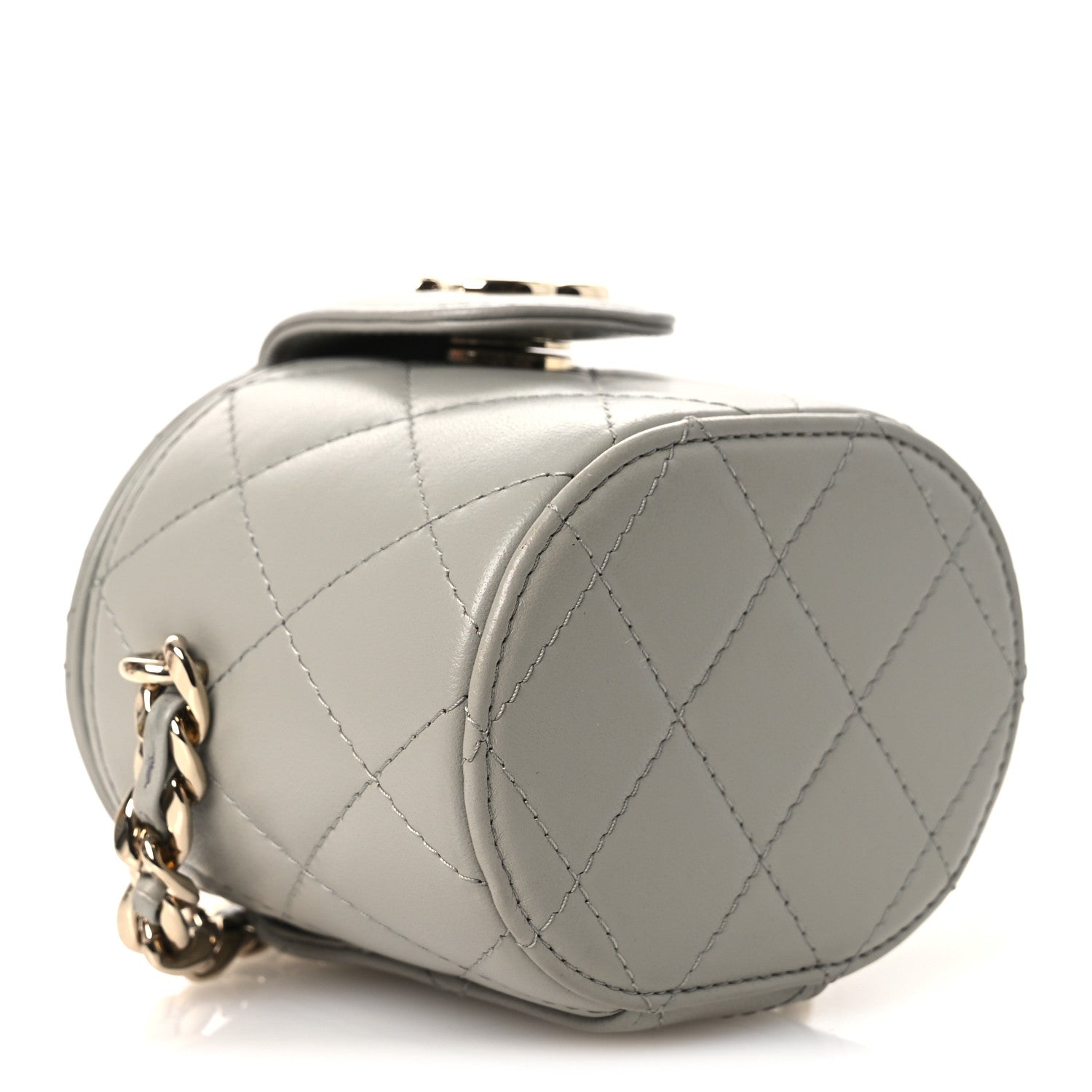 Chanel Lambskin Quilted Mini Vanity Case With Chain Grey 4 of 11