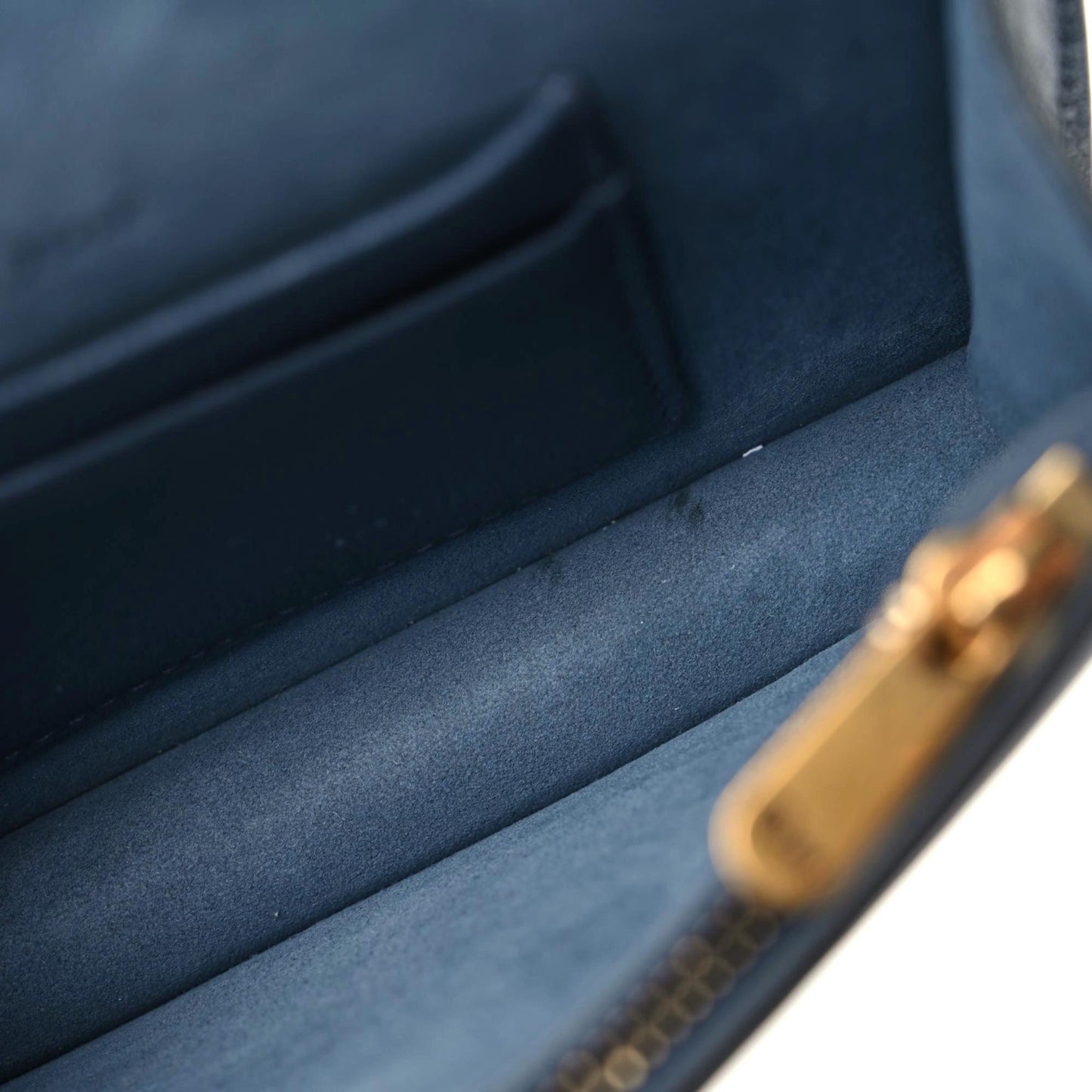 Goatskin Saddle Belt Clutch Denim Blue