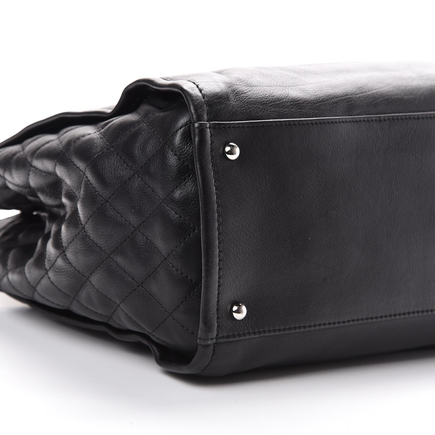Chanel Grained Calfskin Quilted Timeless CC Soft Tote Black 7 of 9