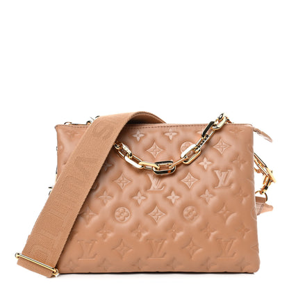 Louis Vuitton Lambskin Embossed Monogram Coussin PM Camel 1 of 4