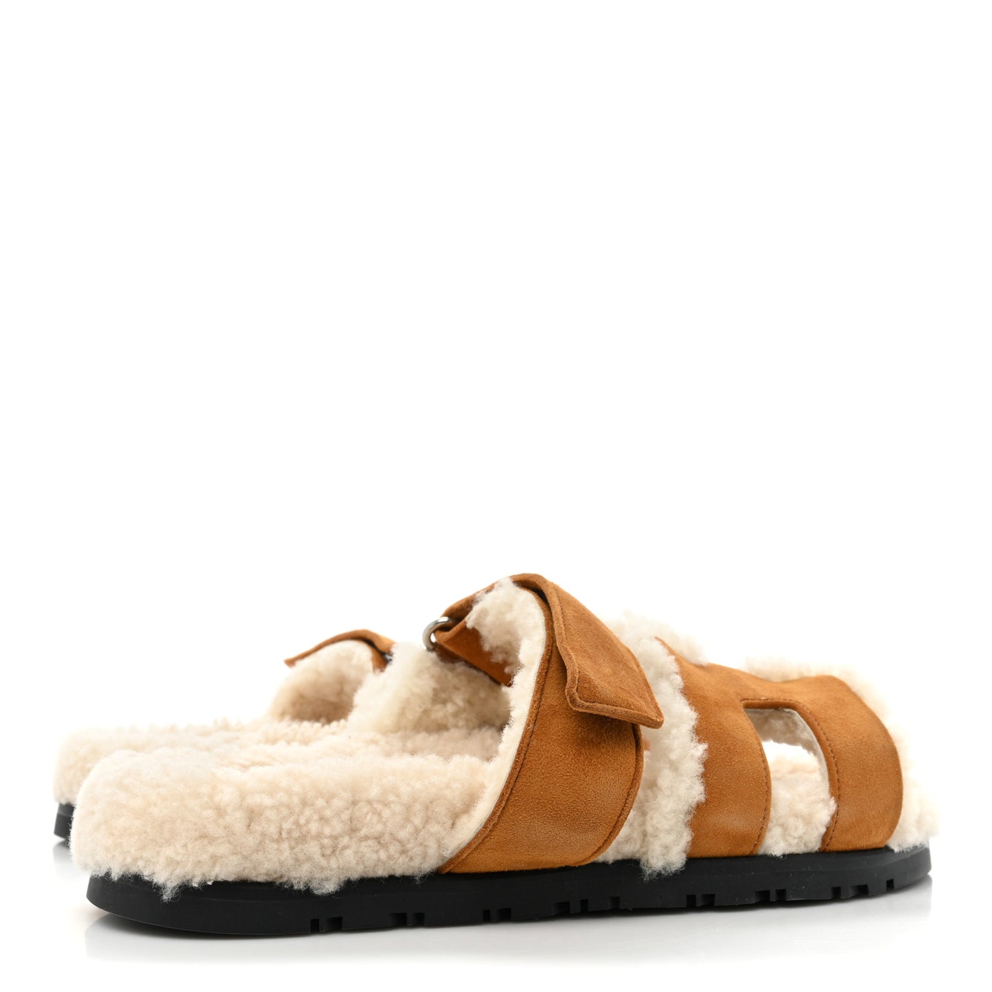 Suede Goatskin Woolskin Womens Chypre Sandals 36 Naturel Ecru