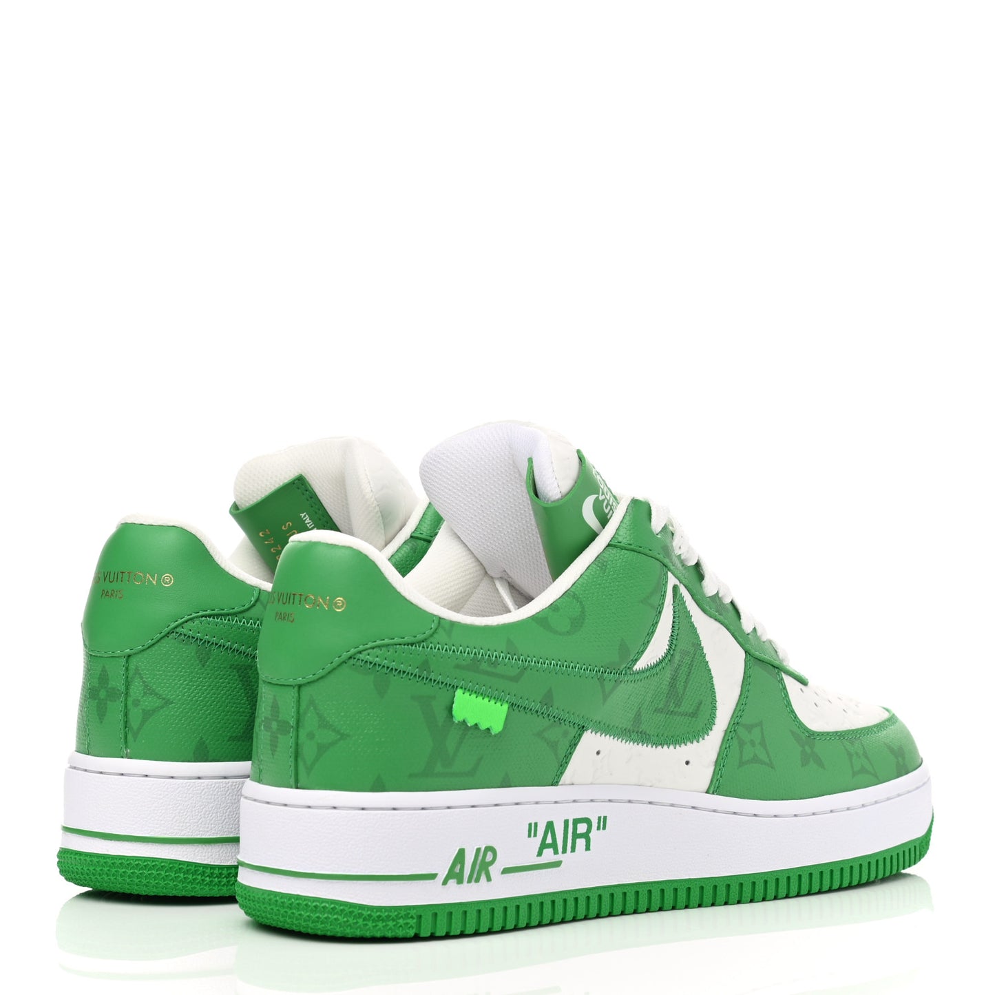 X NIKE AIR FORCE 1 Calfskin Monogram Mens Low Top Sneakers 9 Green