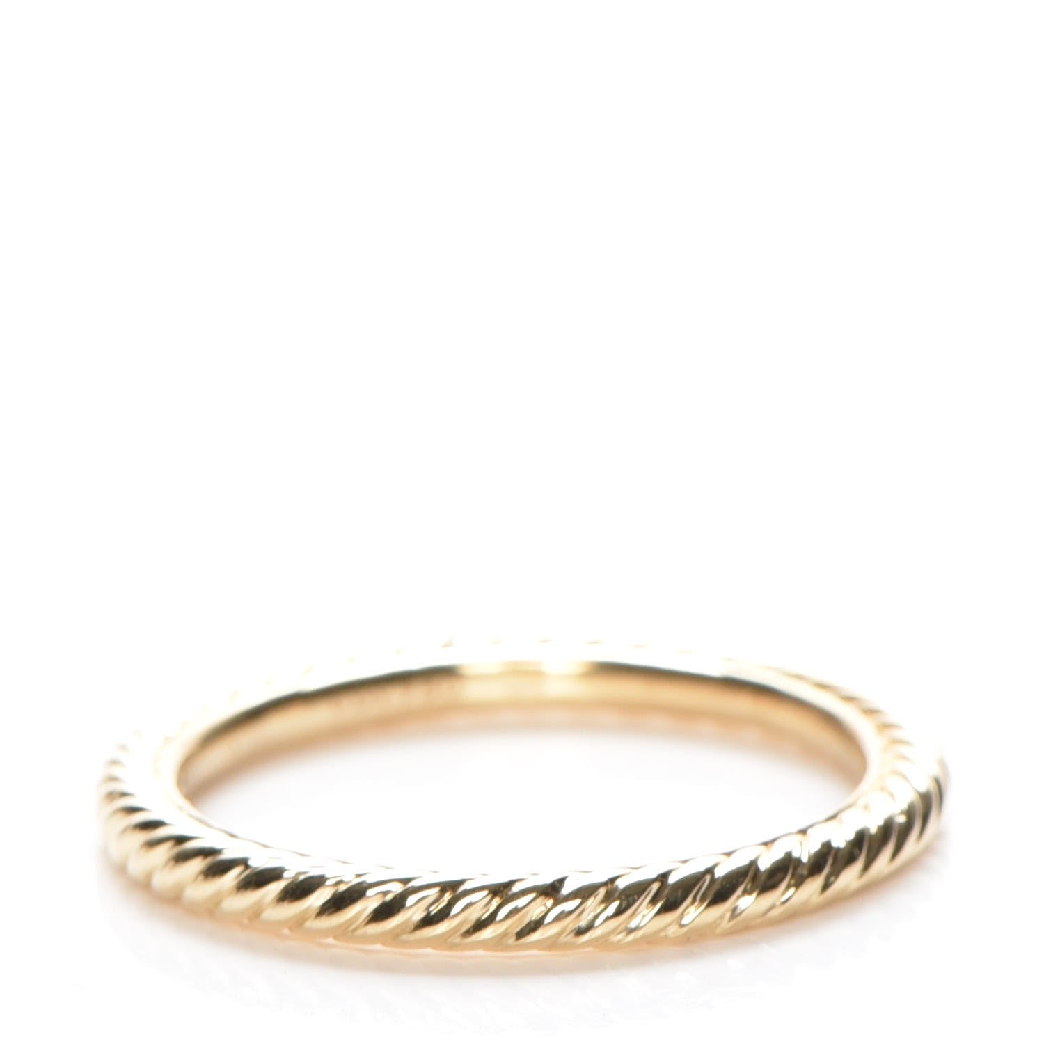 David Yurman 18K Yellow Gold 2mm Cable Classics Stackable Band Ring 54 6.75 3 of 5