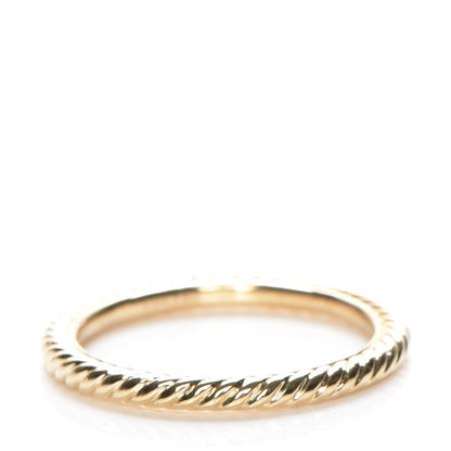 David Yurman 18K Yellow Gold 2mm Cable Classics Stackable Band Ring 54 6.75 3 of 5