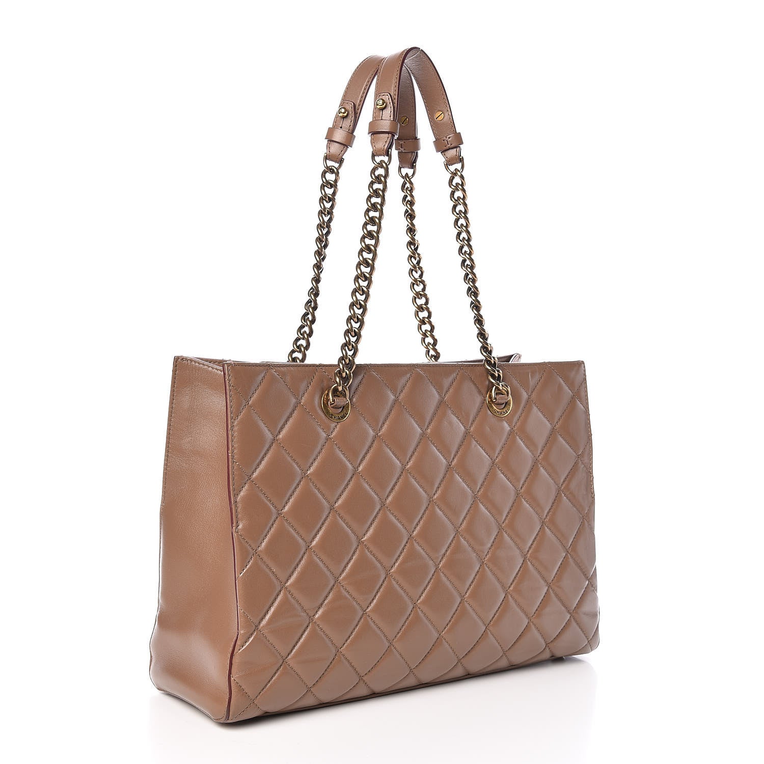 Chanel Calfskin Quilted Large Shopping Tote Brown 3 of 11