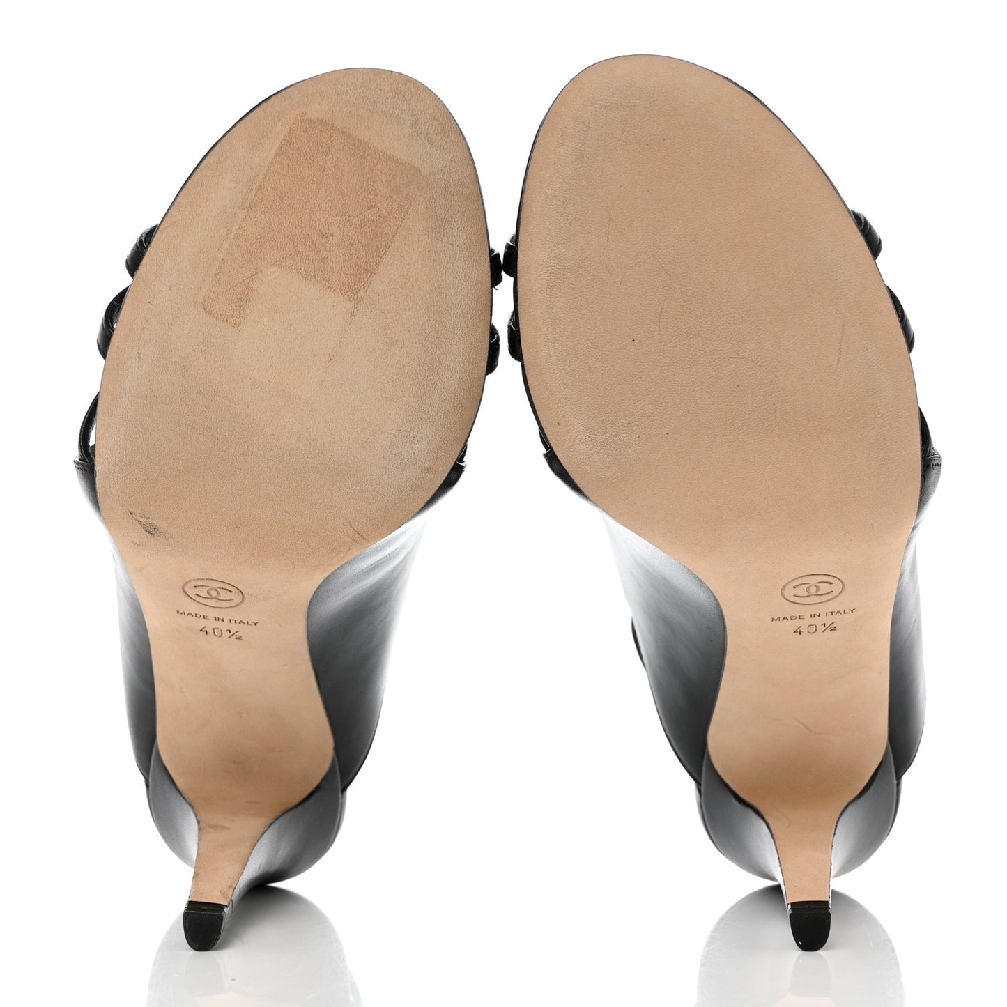 Lambskin Pearl Open Toe Caged Sandals 40.5 Black