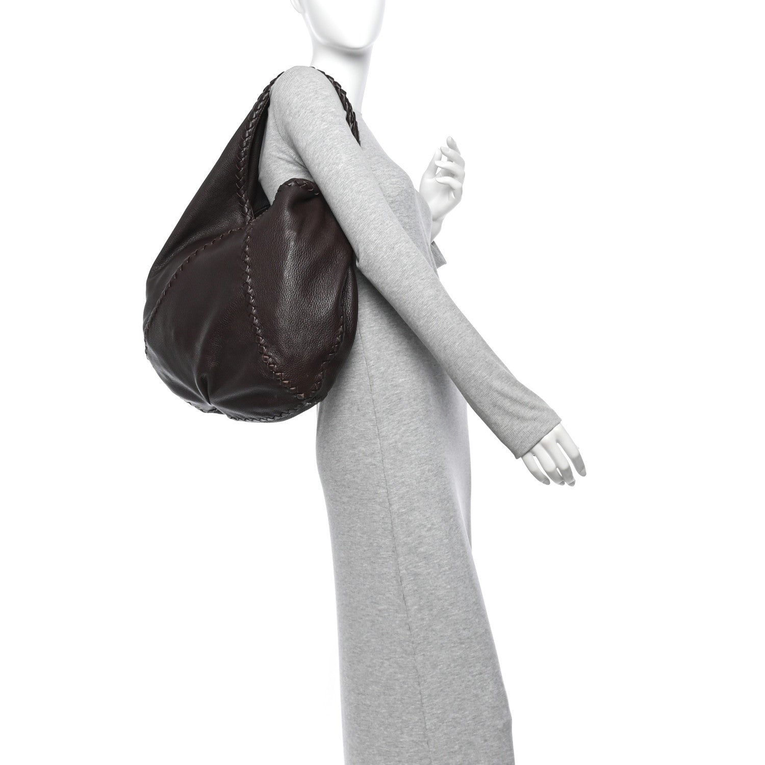 Bottega Veneta Cervo Deerskin Large Hobo Ebano 2 of 13